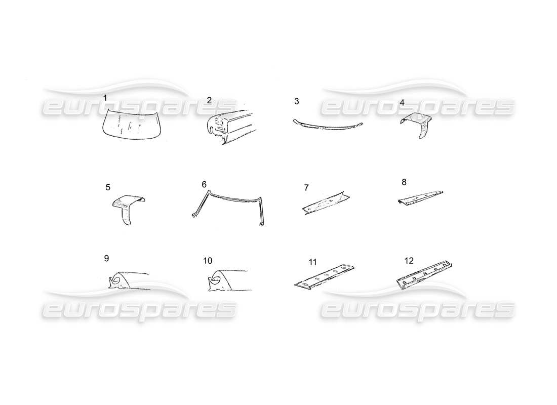 Ferrari 250 GT (Coachwork) Glass & Rubbers Part Diagram