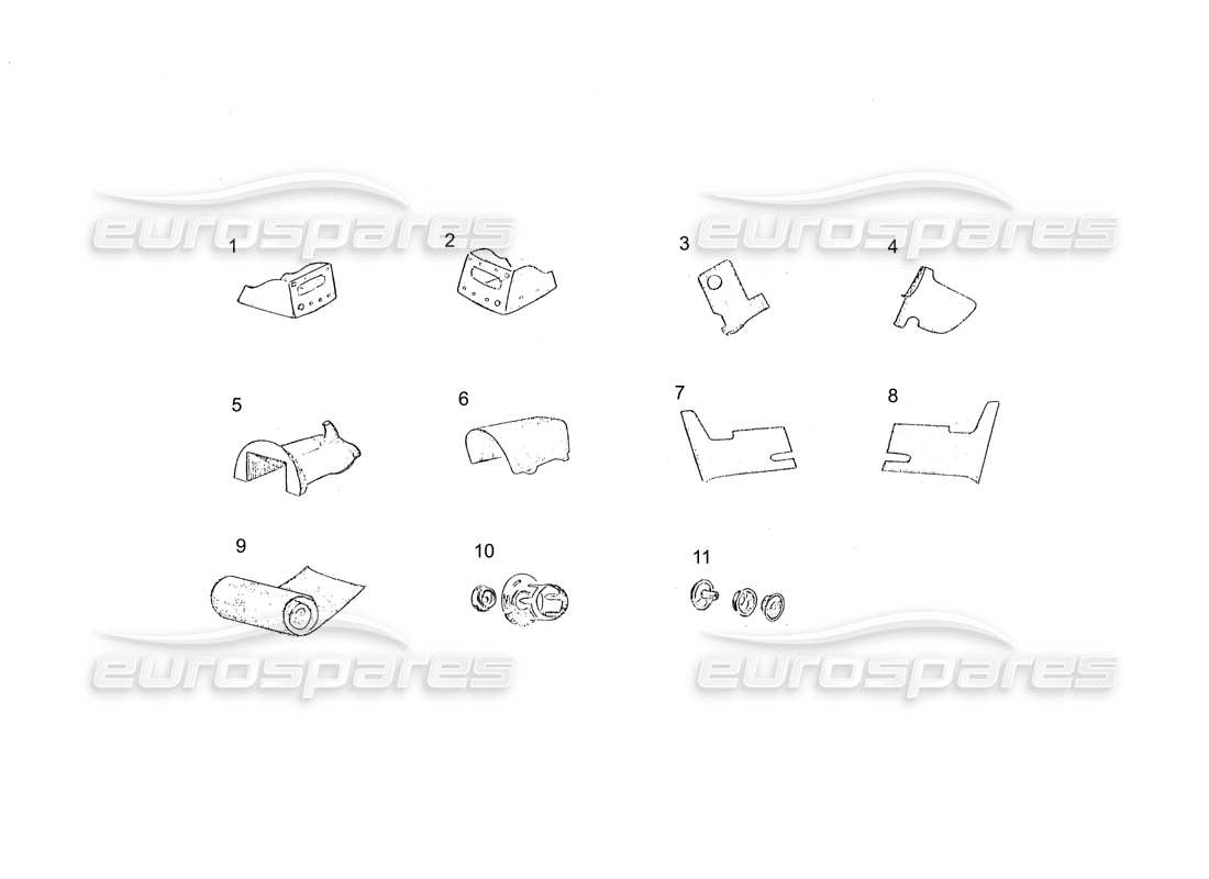 Ferrari 250 GT (Coachwork) Inner Trims Part Diagram