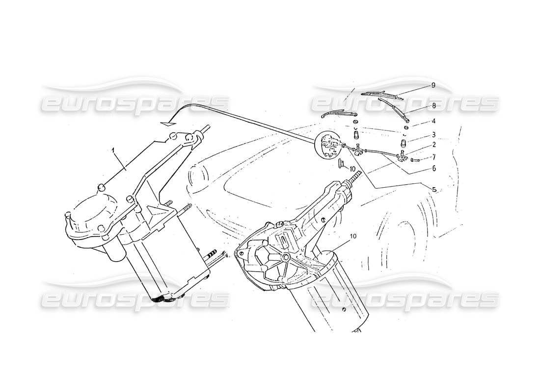 Ferrari 330 GTC / 365 GTC (Coachwork) Wiper Mec Part Diagram