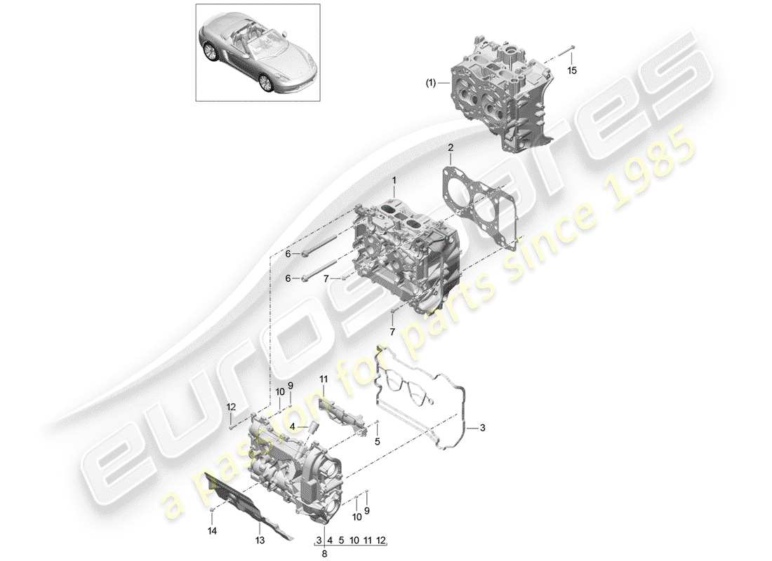 Porsche 718 Boxster (2017) CYLINDER HEAD Part Diagram