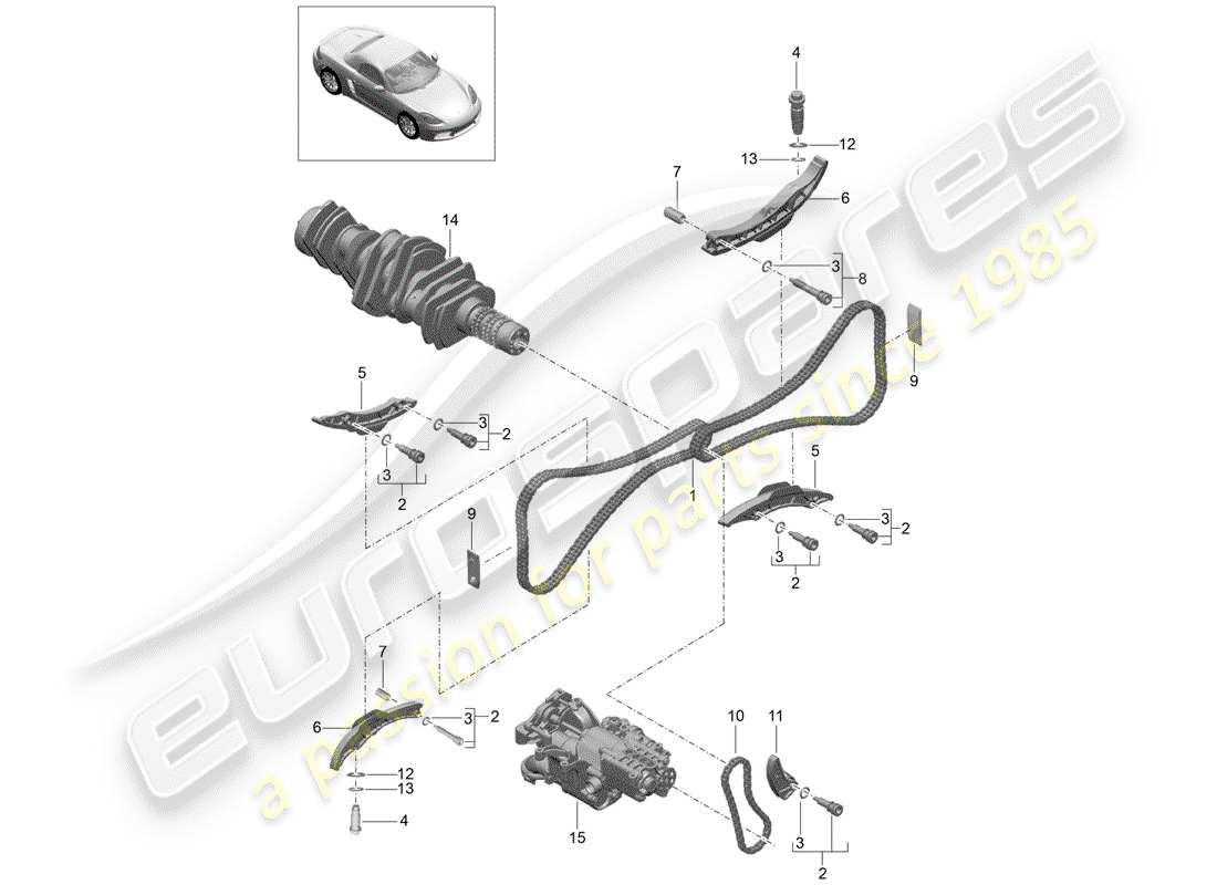 Porsche 718 Boxster (2017) TIMING CHAIN Part Diagram