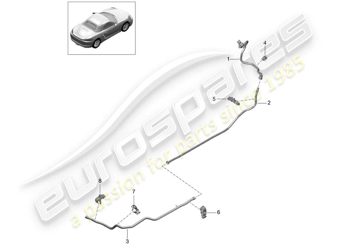 Porsche 718 Boxster (2017) VACUUM LINE Part Diagram