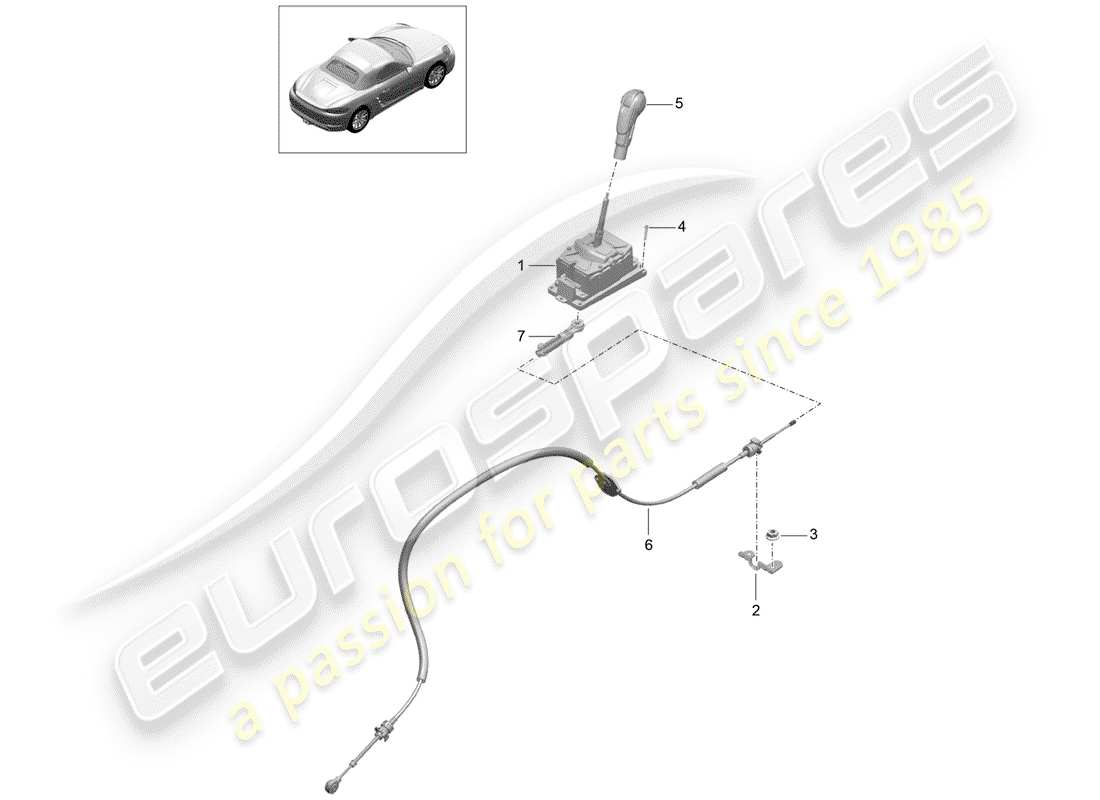 Porsche 718 Boxster (2017) selector lever Part Diagram