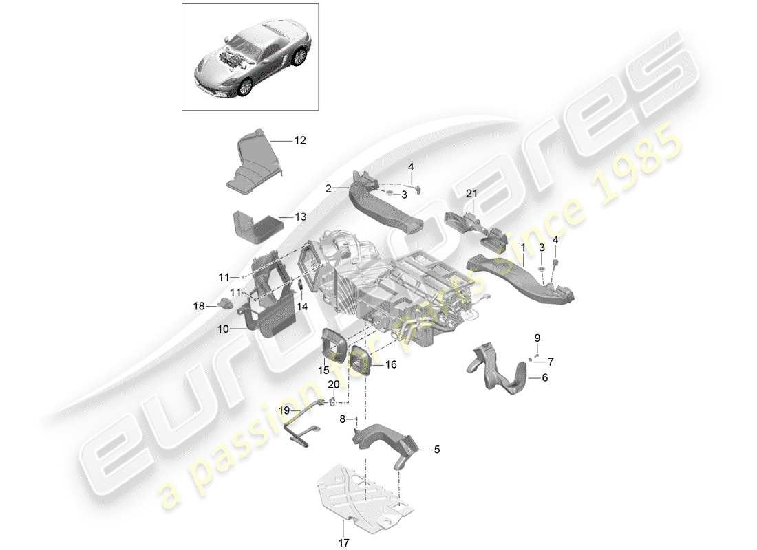 Porsche 718 Boxster (2017) AIR DUCT Part Diagram