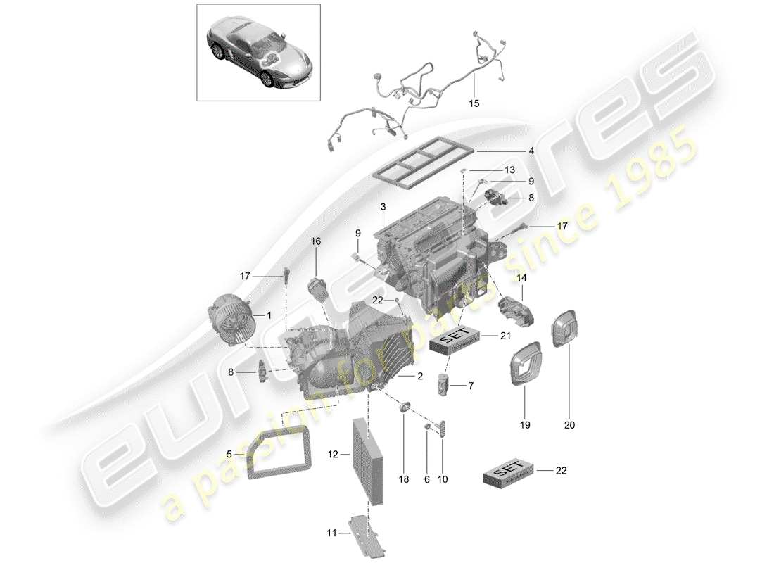 Porsche 718 Boxster (2017) AIR CONDITIONER Part Diagram