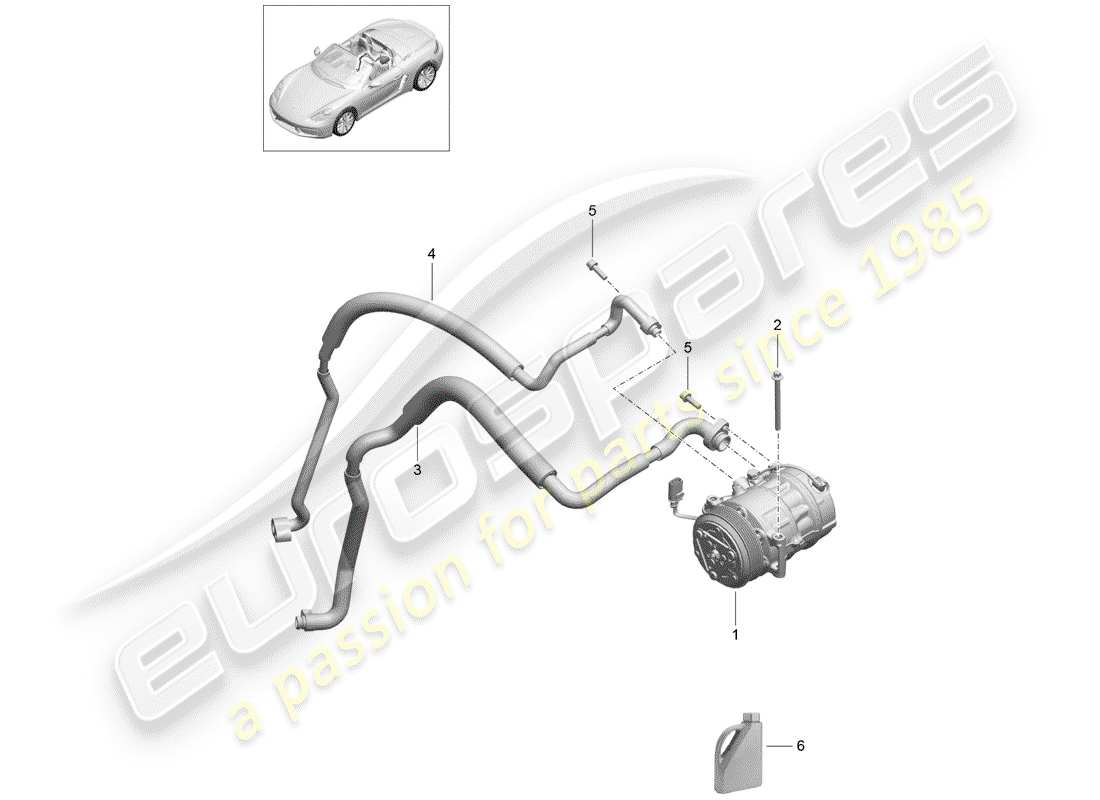 Porsche 718 Boxster (2017) COMPRESSOR Part Diagram
