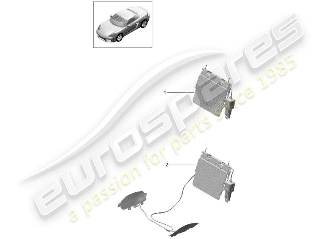 Porsche 718 Boxster (2017) lumbar support Part Diagram