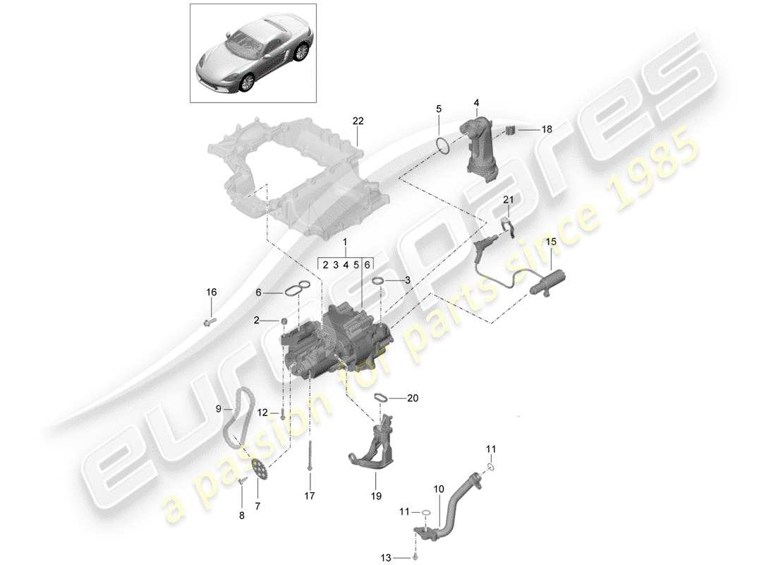 Porsche 718 Boxster (2018) ENGINE (OIL PRESS./LUBRICA.) Part Diagram