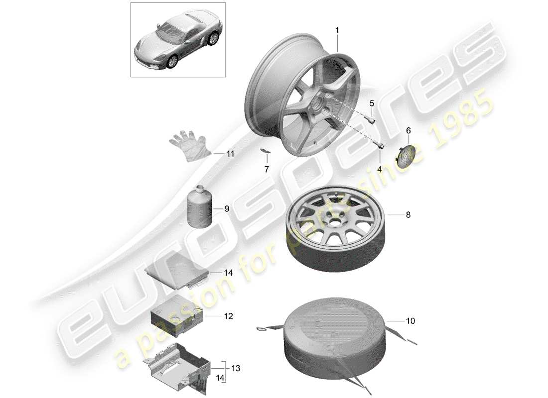 Porsche 718 Boxster (2018) ALLOY WHEEL Part Diagram