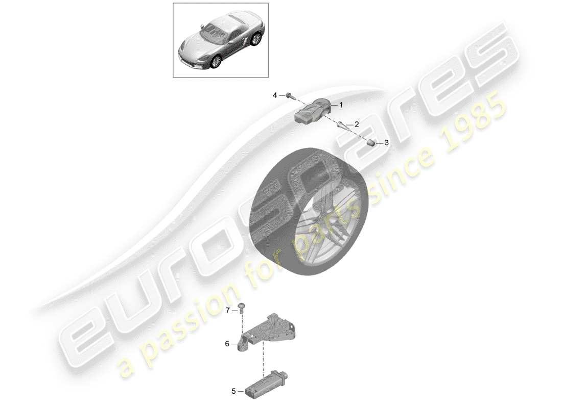 Porsche 718 Boxster (2018) TIRE PRESSURE CONTROL SYSTEM Part Diagram