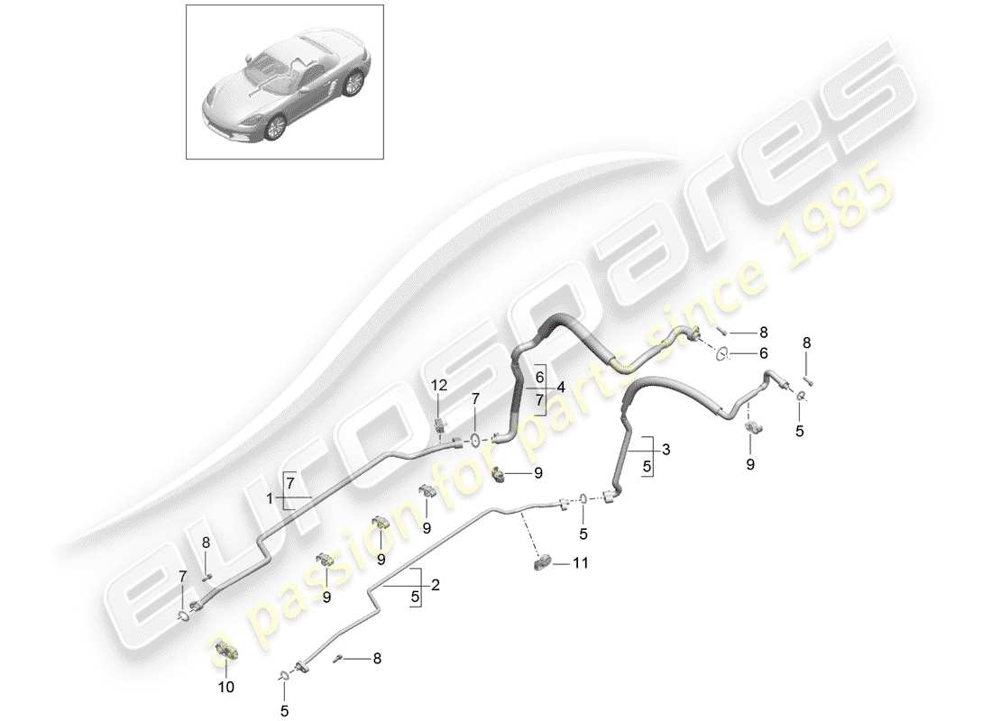 Porsche 718 Boxster (2018) REFRIGERANT CIRCUIT Part Diagram