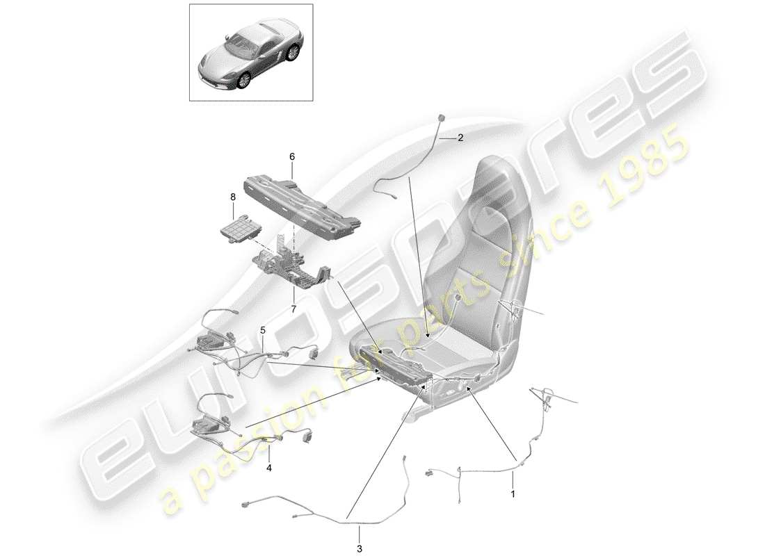 Porsche 718 Boxster (2018) wiring harnesses Part Diagram