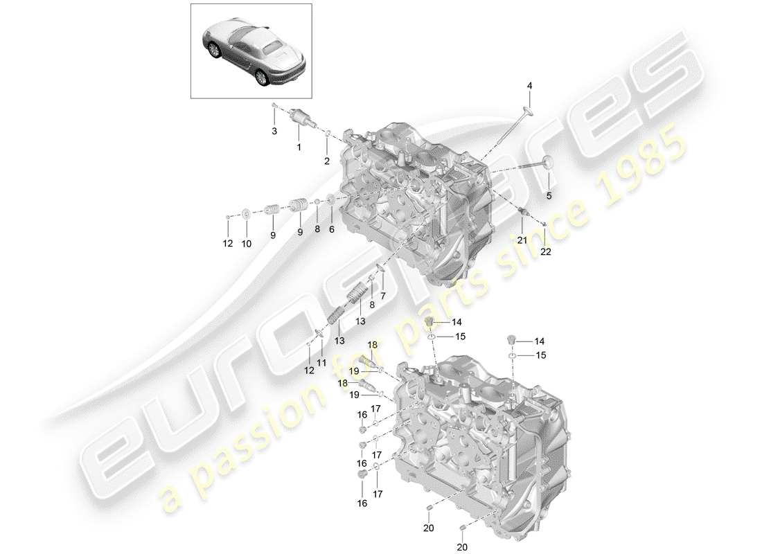 Porsche 718 Boxster (2019) CYLINDER HEAD Part Diagram