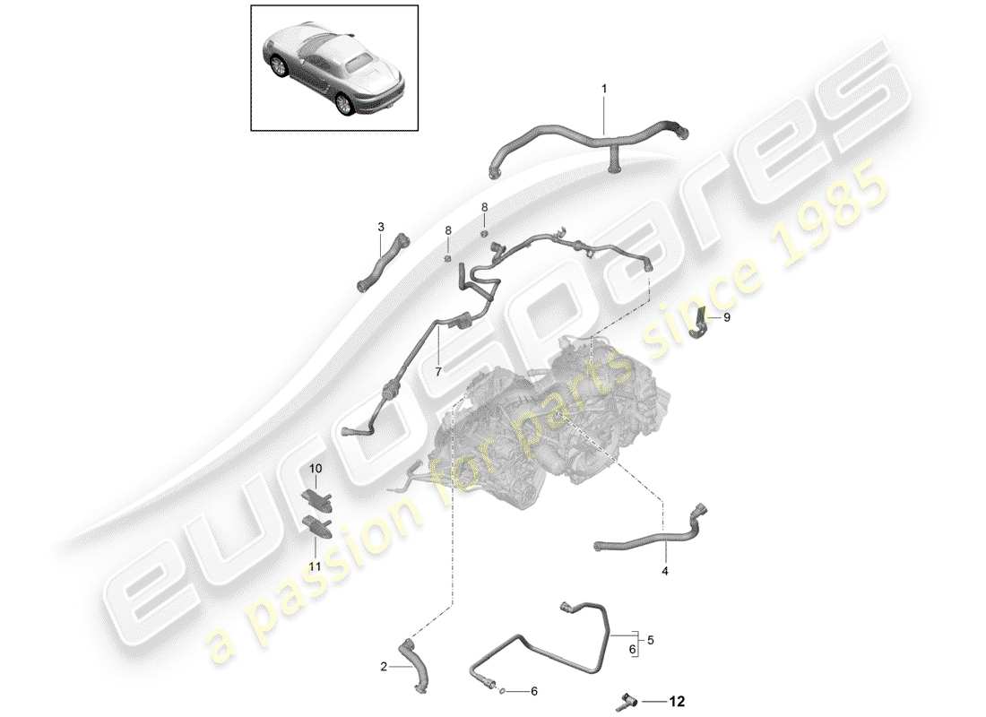 Porsche 718 Boxster (2019) crankcase Part Diagram