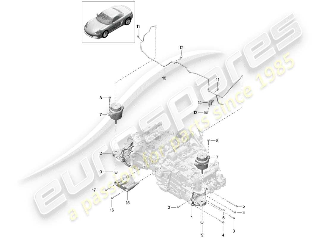 Porsche 718 Boxster (2019) ENGINE LIFTING TACKLE Part Diagram