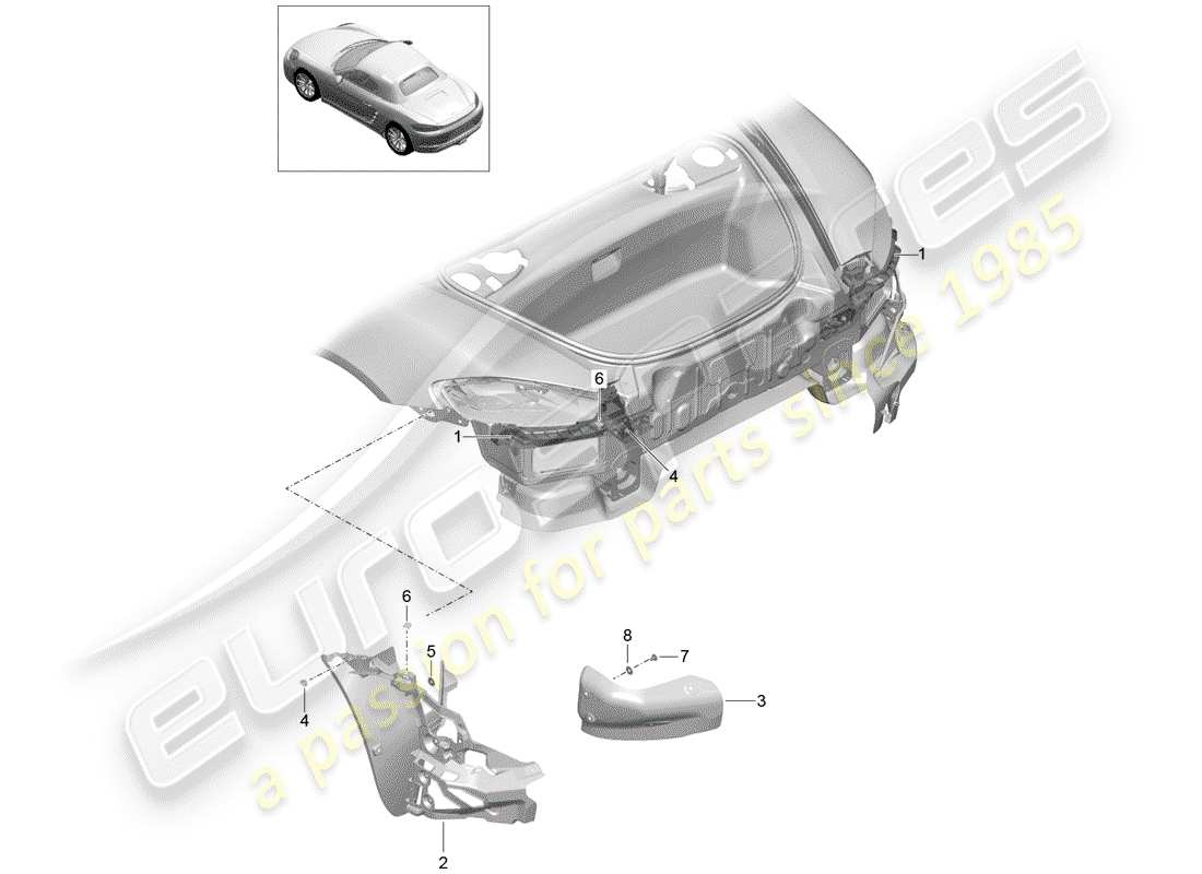 Porsche 718 Boxster (2019) fasteners Part Diagram