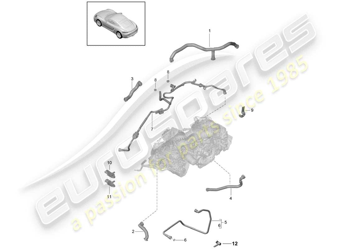 Porsche 718 Cayman (2017) crankcase Part Diagram