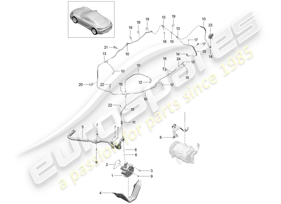 Porsche 718 Cayman (2017) VACUUM SYSTEM Part Diagram