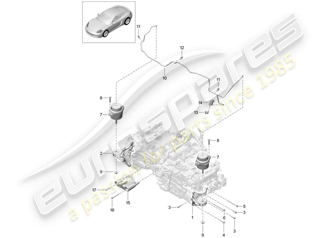 Porsche 718 Cayman (2017) ENGINE LIFTING TACKLE Part Diagram