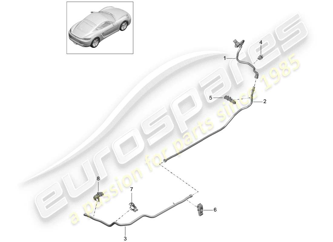 Porsche 718 Cayman (2017) VACUUM LINE Part Diagram
