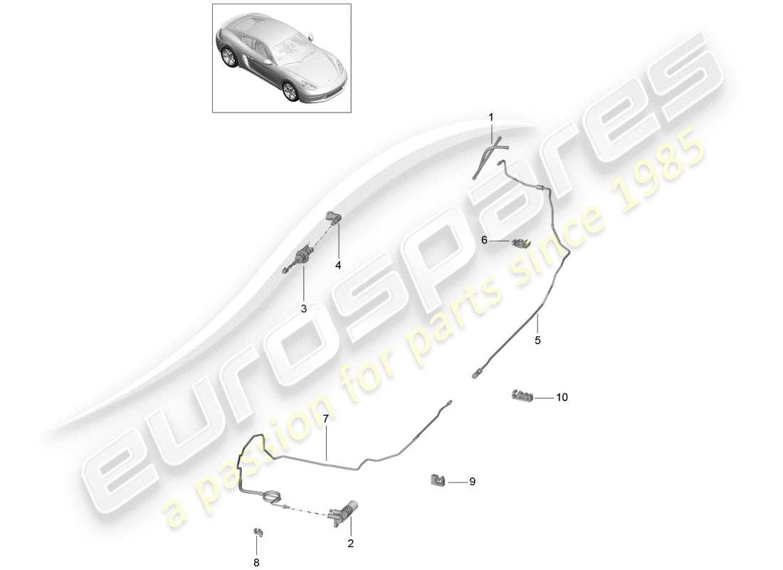 Porsche 718 Cayman (2017) hydraulic clutch Part Diagram