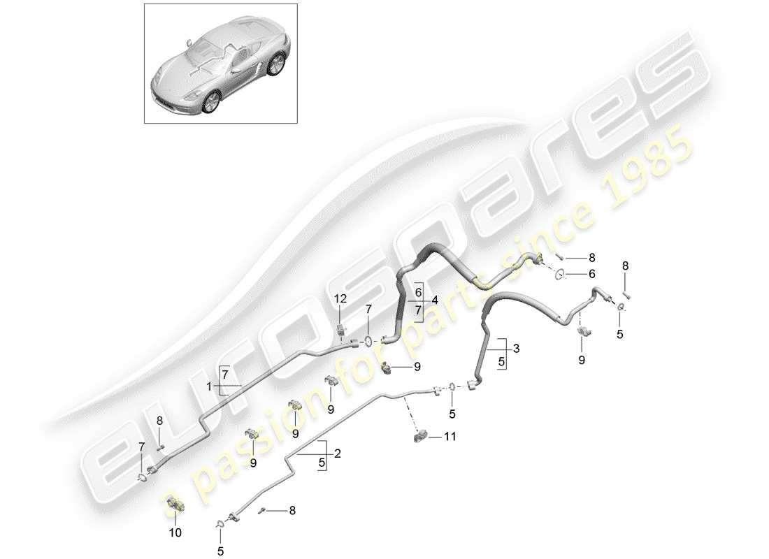 Porsche 718 Cayman (2017) REFRIGERANT CIRCUIT Part Diagram