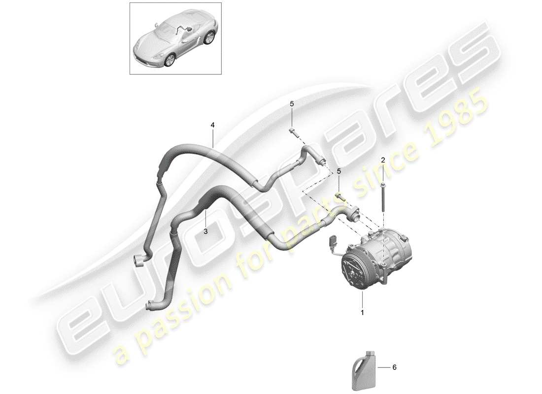 Porsche 718 Cayman (2017) COMPRESSOR Part Diagram