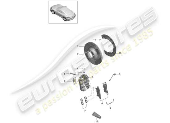 a part diagram from the Porsche 718 Cayman (2017) parts catalogue