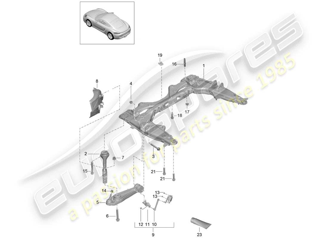 Porsche 718 Cayman (2018) CROSS MEMBER Part Diagram