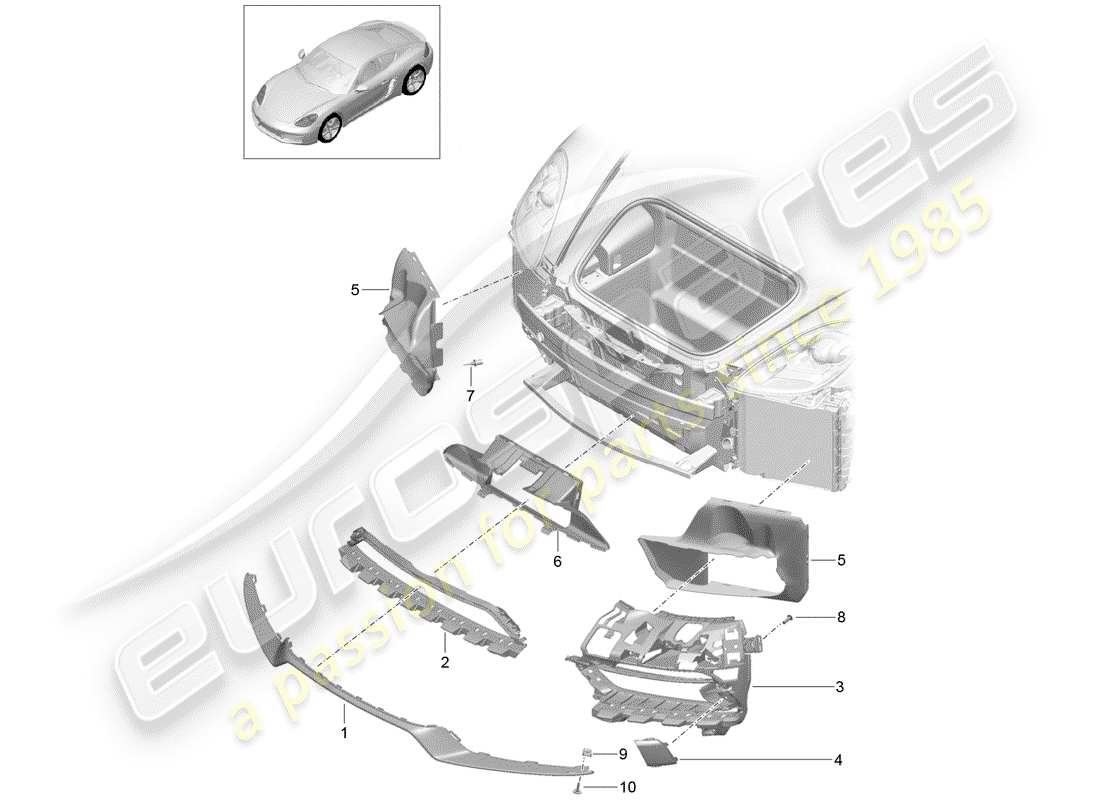 Porsche 718 Cayman (2018) AIR DUCT Part Diagram