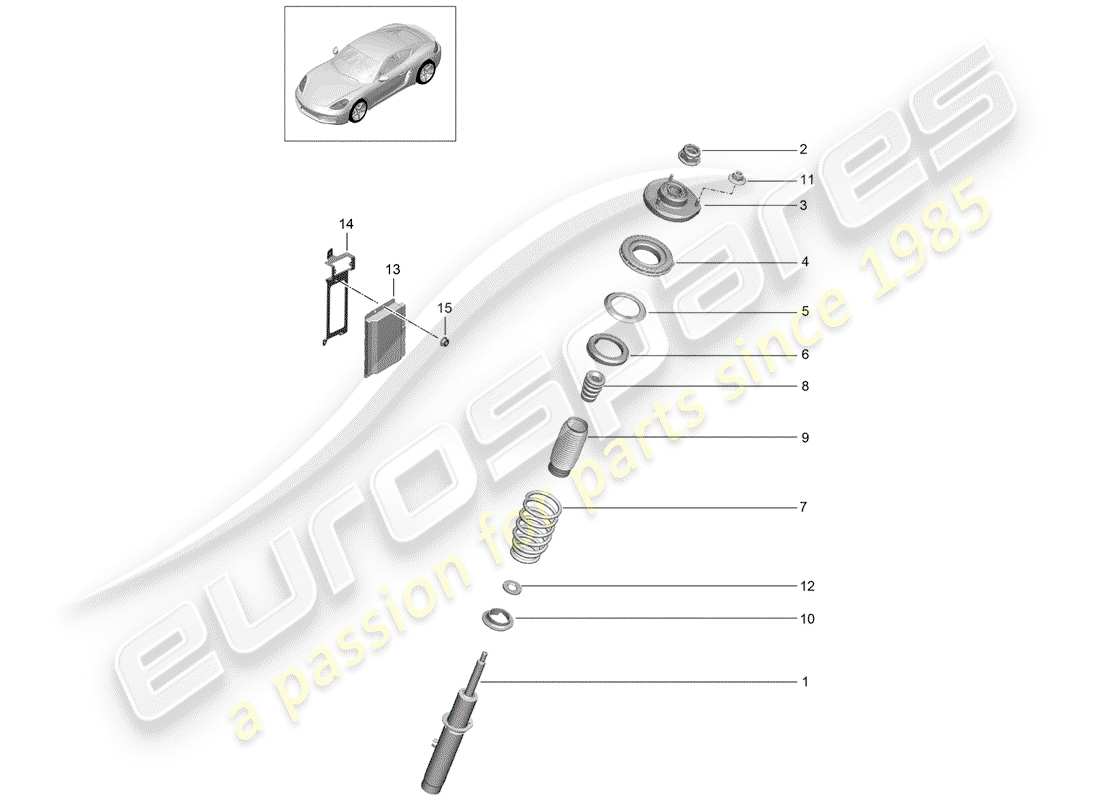 Porsche 718 Cayman (2019) SUSPENSION Part Diagram