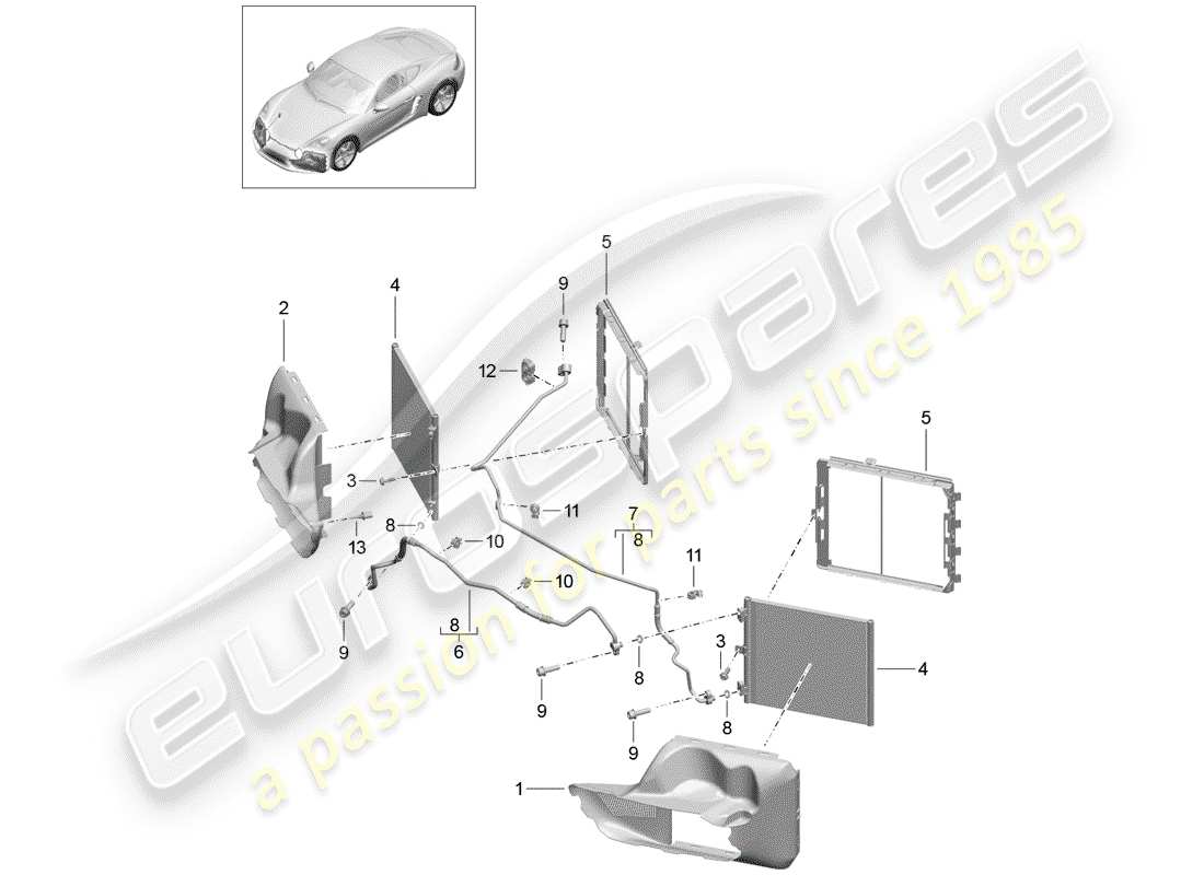 Porsche 718 Cayman (2019) REFRIGERANT CIRCUIT Part Diagram