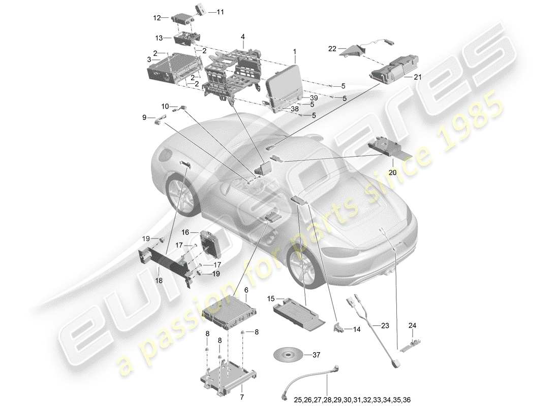 Porsche 718 Cayman (2019) operating unit Part Diagram