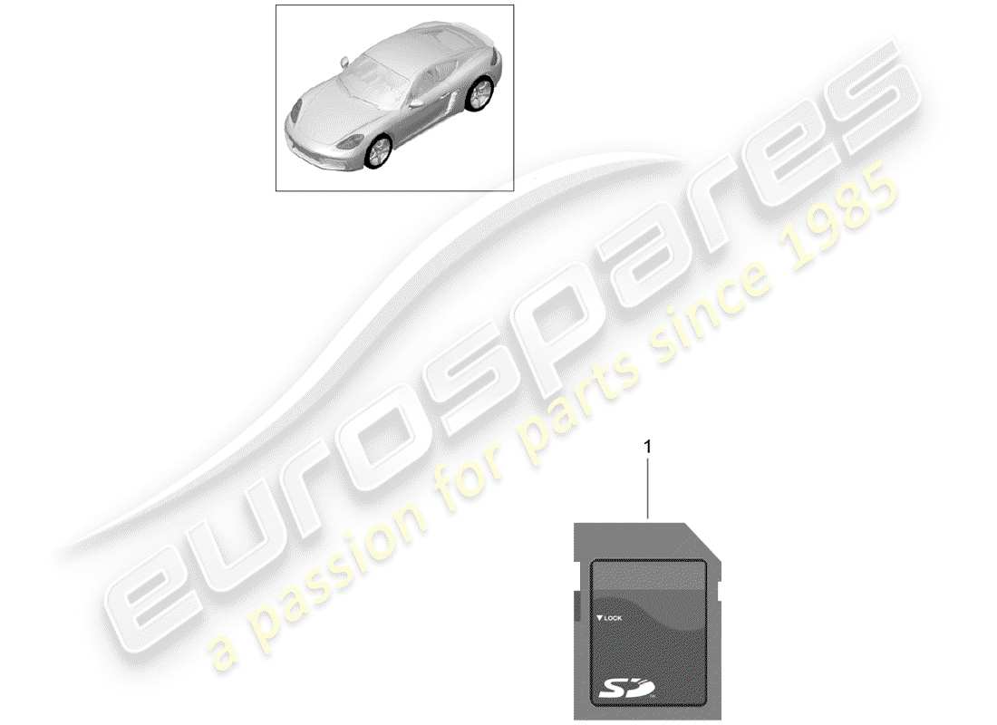 Porsche 718 Cayman (2019) sd memory card for updating Part Diagram