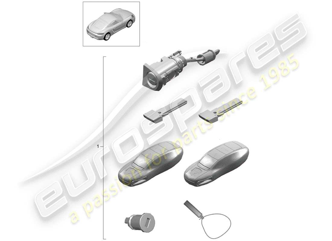 Porsche 718 Cayman (2020) repair kit Part Diagram