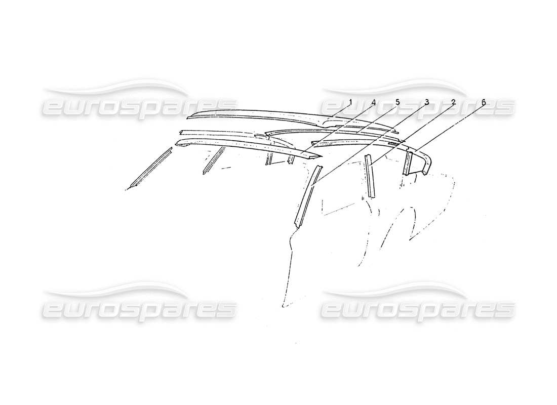 Ferrari 365 GT 2+2 (Coachwork) Frame work roof Part Diagram