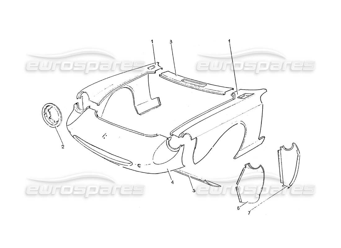 Ferrari 365 GT 2+2 (Coachwork) Front body work Part Diagram