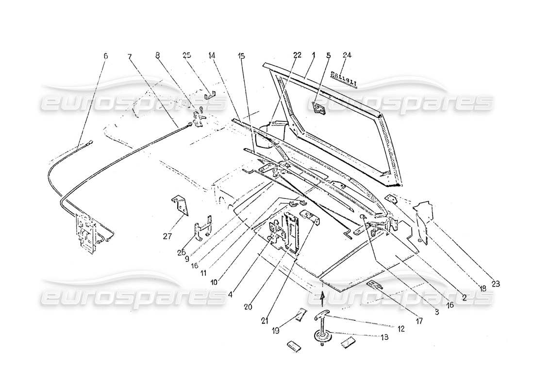 Ferrari 365 GT 2+2 (Coachwork) REAR BOOT LID Part Diagram