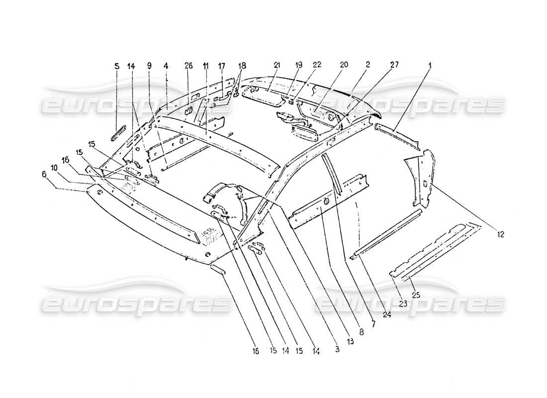Ferrari 365 GT 2+2 (Coachwork) Inner trim & Accessories Part Diagram
