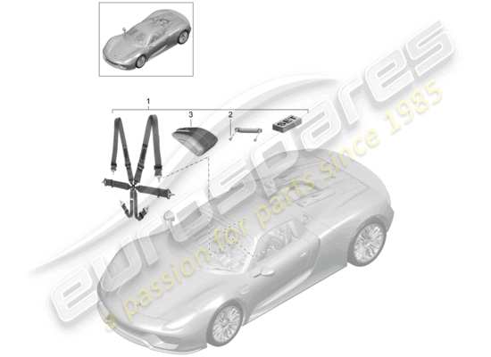 a part diagram from the Porsche 918 Spyder (2015) parts catalogue