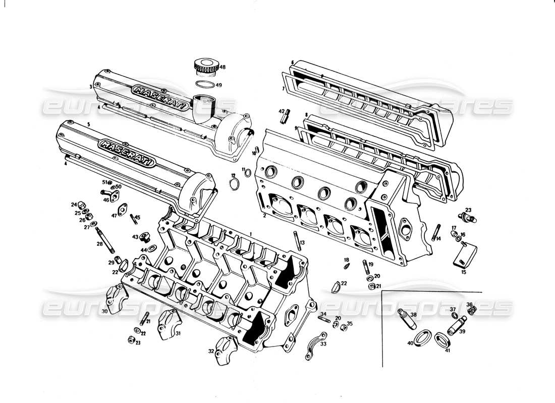 Maserati Bora Cylinder Heads Part Diagram