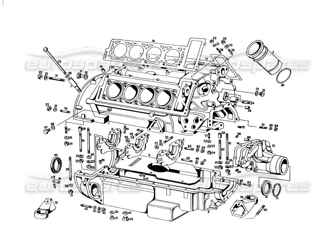 Maserati Bora engine housing Part Diagram