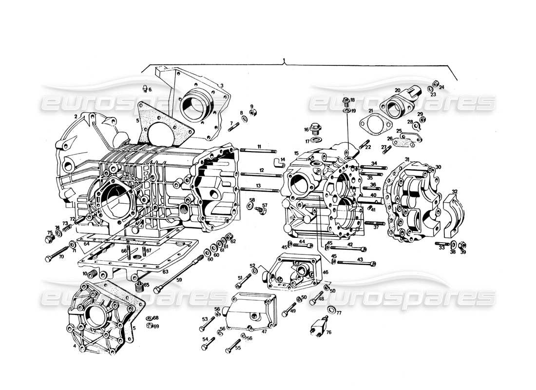Maserati Bora Transmission Housing Part Diagram