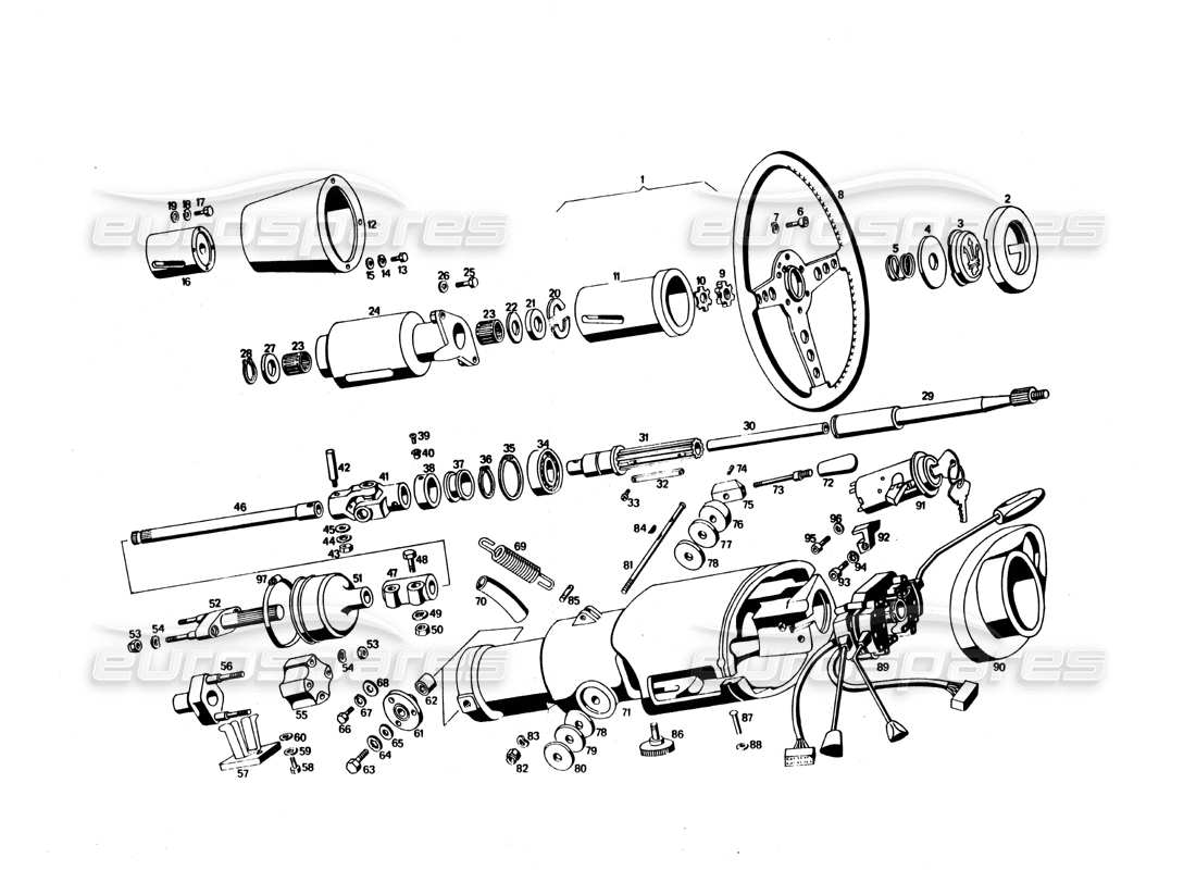 Maserati Bora Steering Parts Part Diagram
