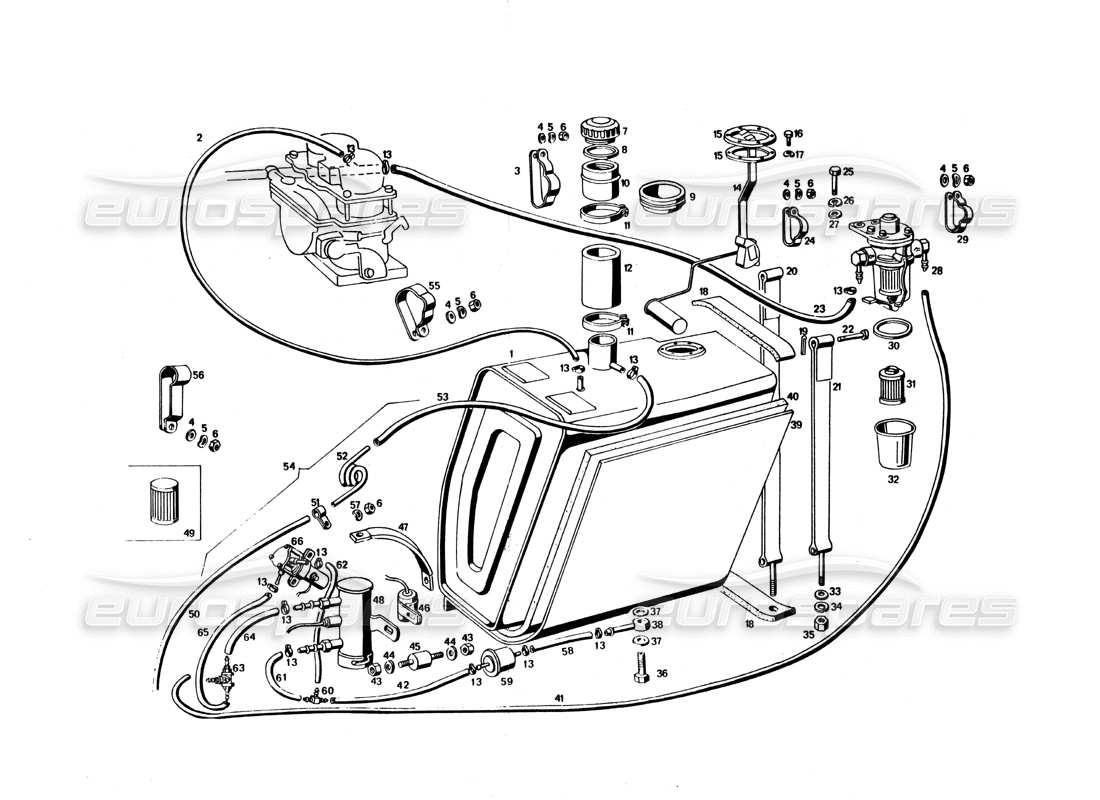Maserati Bora Fuel Tank and Pump Part Diagram