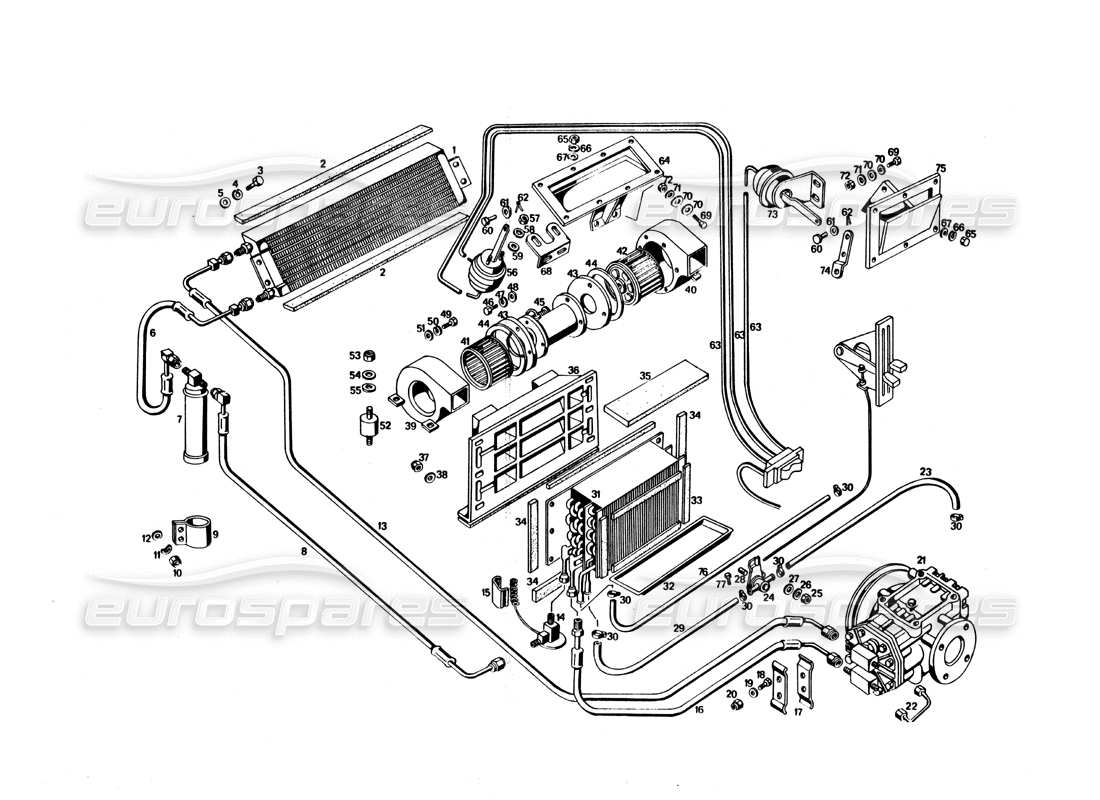 Maserati Bora Heating and Conditioning Part Diagram