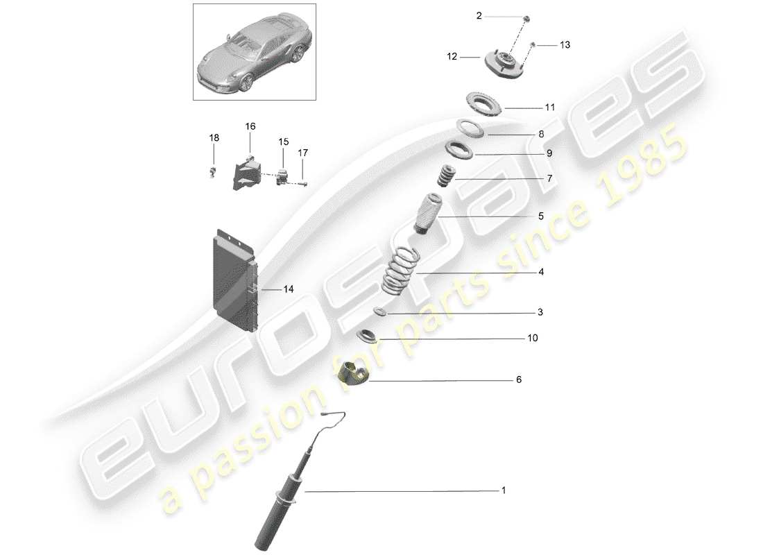 Porsche 991 Turbo (2015) SUSPENSION Part Diagram