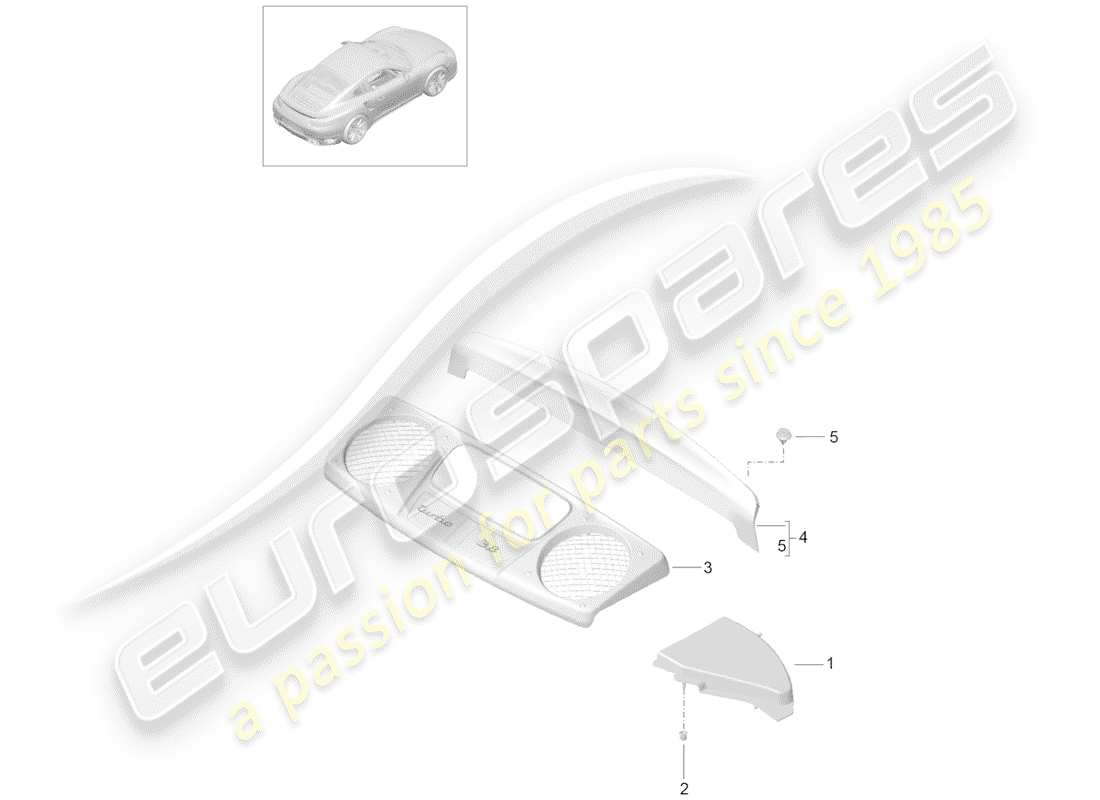 Porsche 991 Turbo (2015) LINING Part Diagram