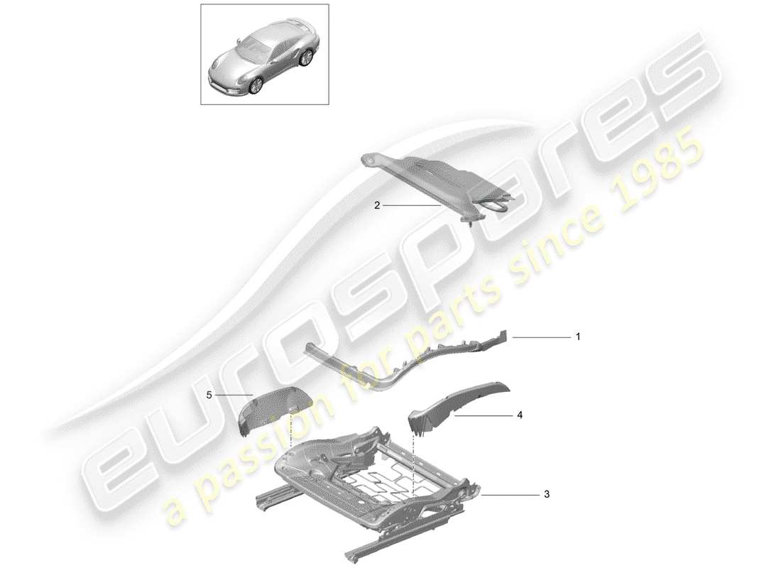 Porsche 991 Turbo (2015) PADDING FOR SEAT Part Diagram