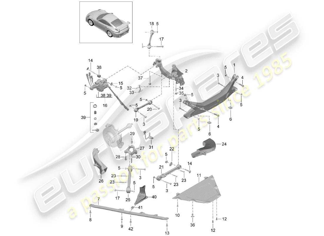 Porsche 991 Turbo (2017) CROSS MEMBER Part Diagram